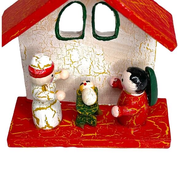 Vintage Wooden Nativity Scene Christmas Ornament - Picture 3 of 8